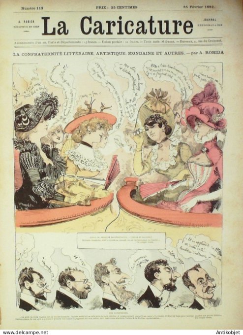 La Caricature 1882 n°113 Confraternité artistique Littéraire Robida M Grippeliard Trock