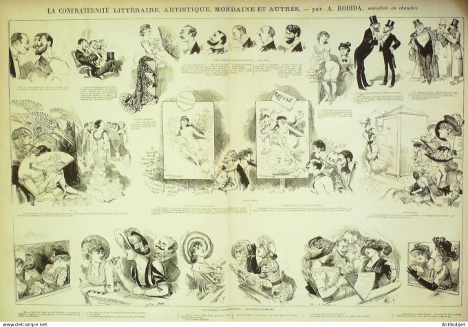 La Caricature 1882 n°113 Confraternité artistique Littéraire Robida M Grippeliard Trock