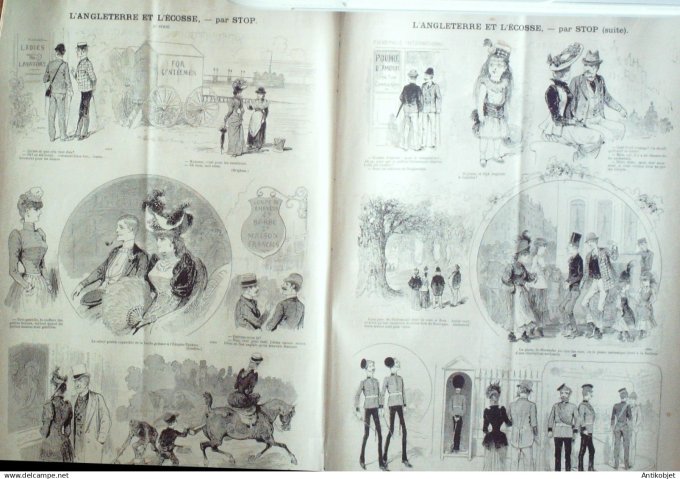 Le Journal Amusant 1891 n°1822 Angleterre et l'Ecosse op éra en prose journ ée aux eaux