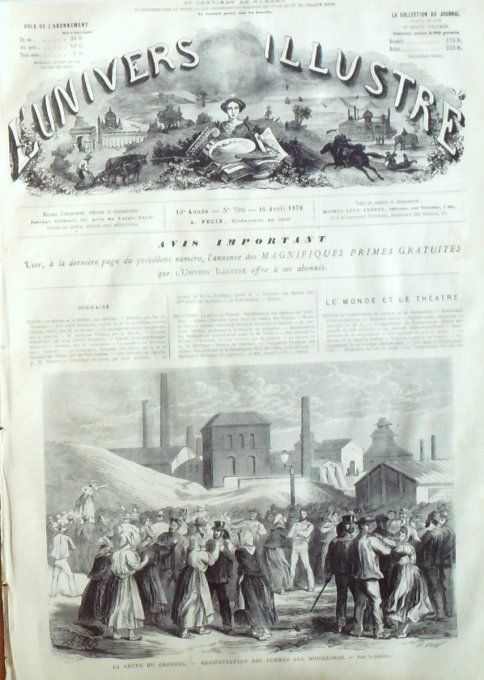 L'Univers illustré 1870 # 796 Le Creusot (71) Suisse Grisons Egypte Fantasia Manufacture de Tabacs