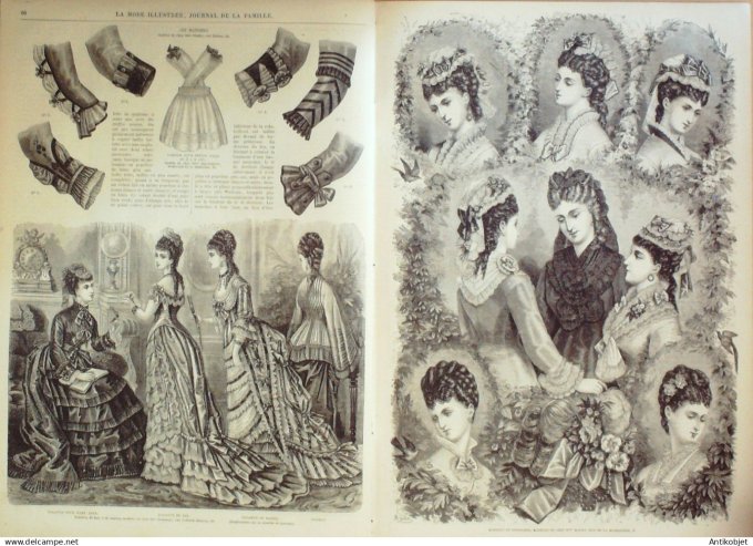 La Mode illustrée journal + gravure associée 1876 #  7