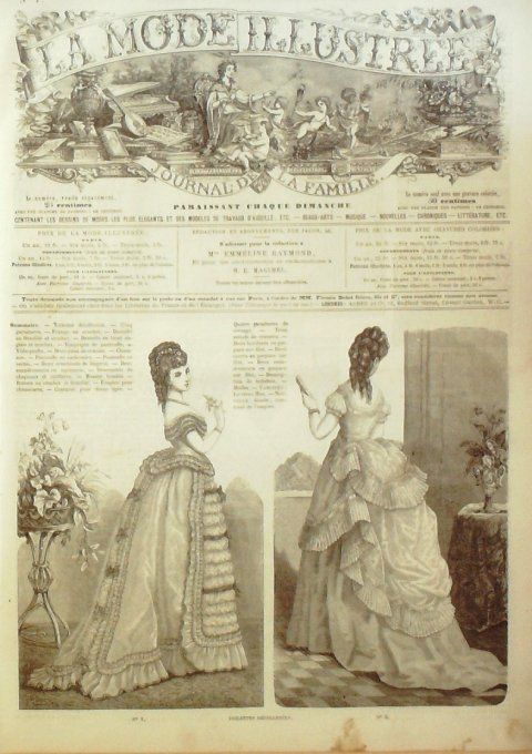 Journal Mode illustrée 1871 #  7 Toilettes de bal