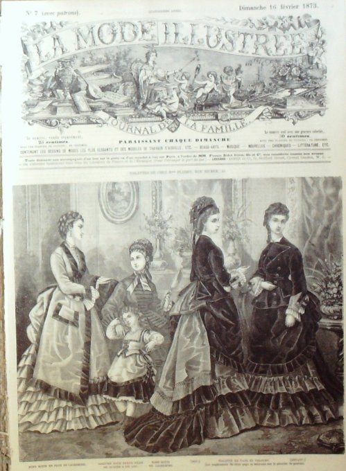 Journal Mode illustrée 1873 #  7 Robes en faye & cachemire