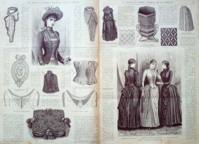 Journal Mode illustrée 1889 #  7 Manteau de pluie fillette 