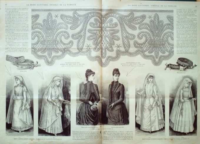 Journal Mode illustrée 1889 #  7 Manteau de pluie fillette 