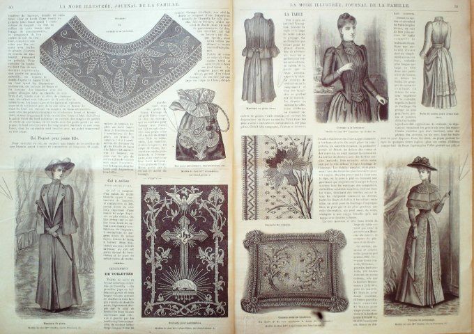 Journal Mode illustrée 1890 #  7 Jaquette velours & robe lainage