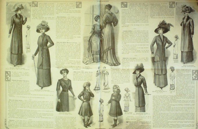 Journal Mode illustrée 1910 #  7 Tenue de soirées 