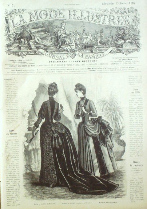 Journal Mode illustrée 1887 #  7 Robes en velours & faille