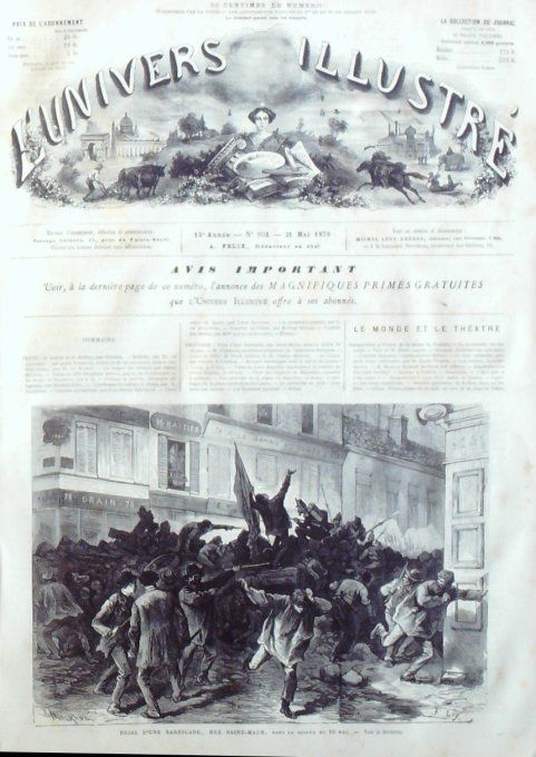 L'Univers illustré 1870 # 801 St-Maur (94) Grèe Marathon plaine & têtes de brigandsJapon masseurs 