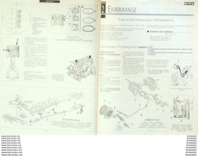 Revue Technique Automobile Renault Clio II 1.9D Safrane Citroën Xsara  #624