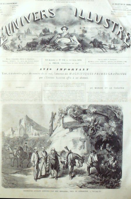 L'Univers illustré 1870 # 804 Gibraltar Poitiers (86) St-Benoît Suisse Vevey Jaman St-Germain (78)