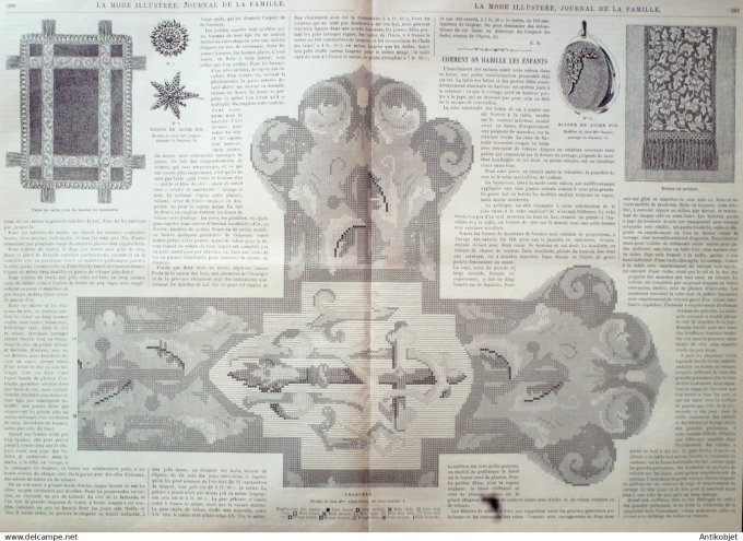 La Mode illustrée journal + gravure associée 1890 # 48