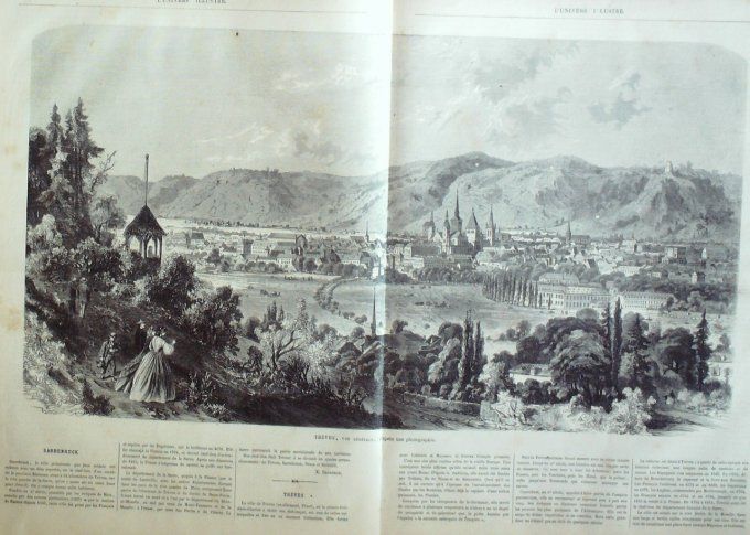 L'Univers illustré 1870 # 813 Thionville (57) Strasbourg (67) Allemagne Trèves Sarrebruck 