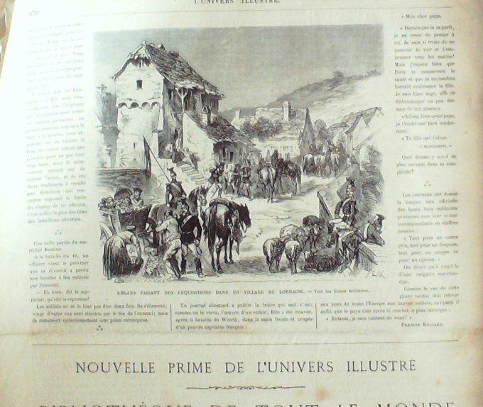 L'Univers illustré 1870 # 816 La Villette Metz (57) St-Maur (94) Mitrailleuses Montigny Gatling