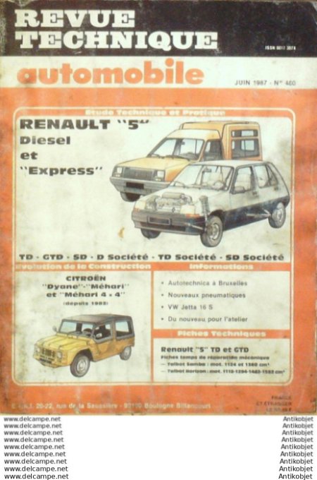 Revue Technique Automobile Renault 5 Citroën Dyane Méhari  #480