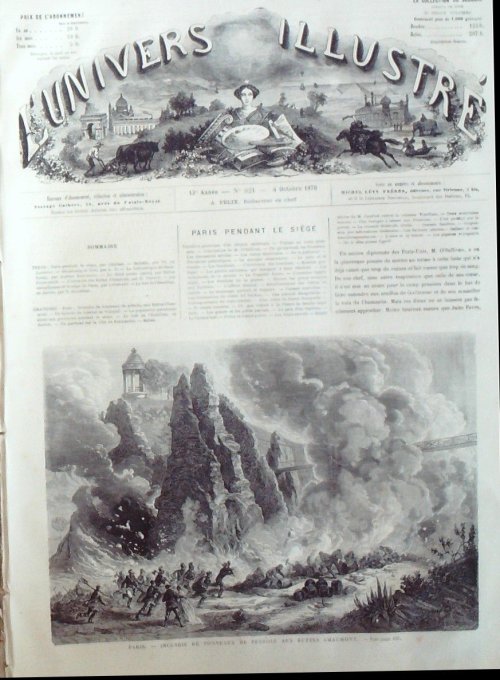 L'Univers illustré 1870 # 819 Italie RomeMgr De Mérode Sedan (08) Napoléon III Suisse Wyl 