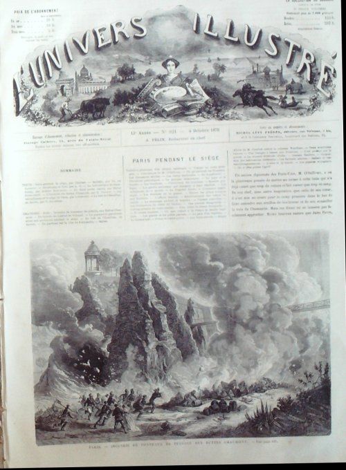 L'Univers illustré 1870 # 821 Buttes Chaumont Fort de l'Esseillon (74) Villejuif (94) 