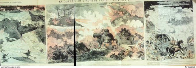 La Caricature 1883 n°200 Guerre du 20ème siècle Robida