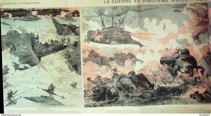 La Caricature 1883 n°200 Guerre du 20ème siècle Robida