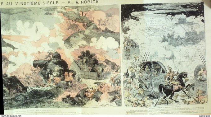 La Caricature 1883 n°200 Guerre du 20ème siècle Robida