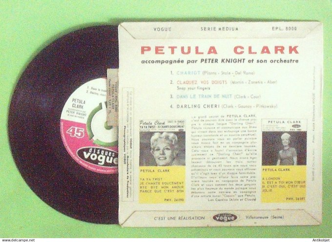 Clark Petula 45T EP Chariot 1962 (languette)