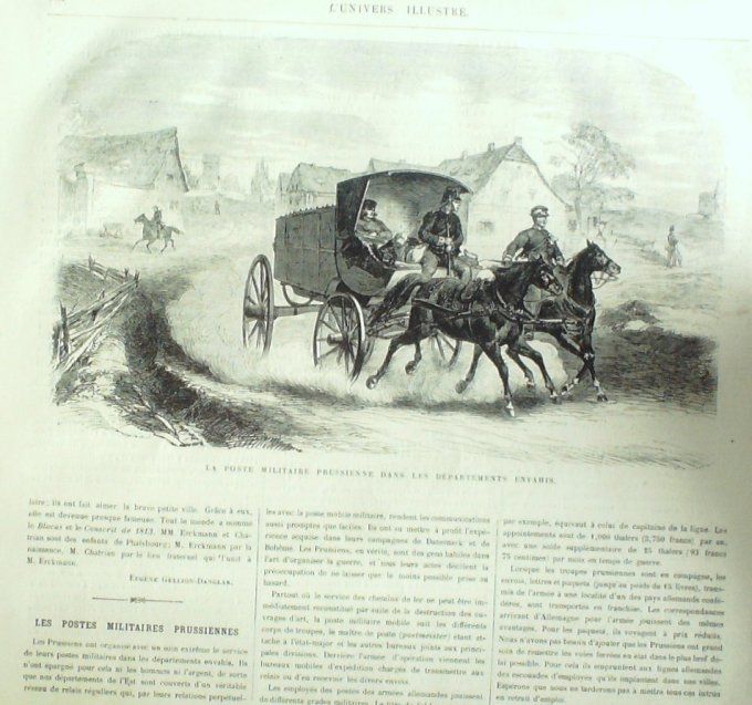 L'Univers illustré 1870 # 825 Poste militaire Chateaudun 28 Cimetière Père-Lachaise Billancourt (92)