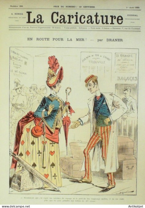 La Caricature 1885 n°292 En route en mer Draner Gino Dimanche à Paris Henriot Loys Job