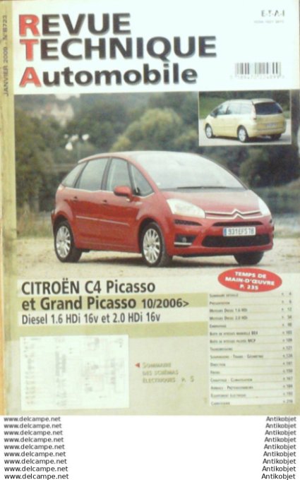 Revue Technique Automobile Citroën C4 Picasso 10/2006  #723