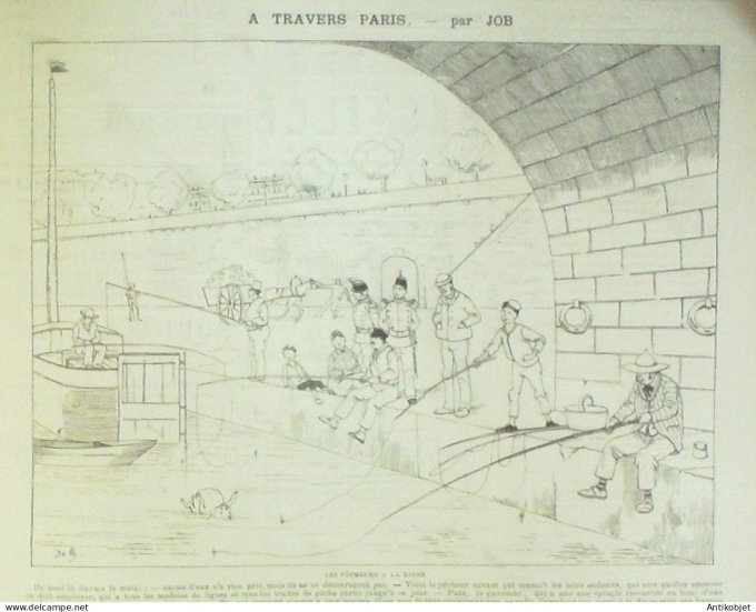 La Caricature 1885 n°292 En route en mer Draner Gino Dimanche à Paris Henriot Loys Job