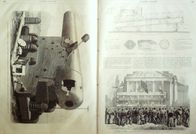 L'Univers illustré 1870 # 826 Allemagne Canon acier Krupp 