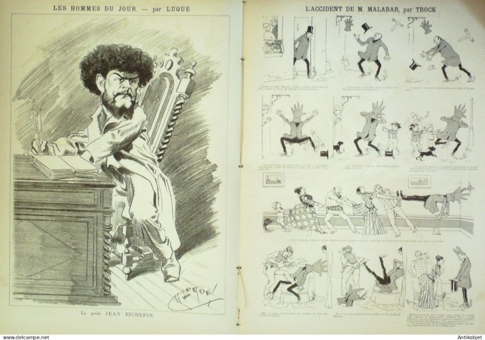 La Caricature 1886 n°359 Draner Richepin par Luque Malabar par TrockSorel