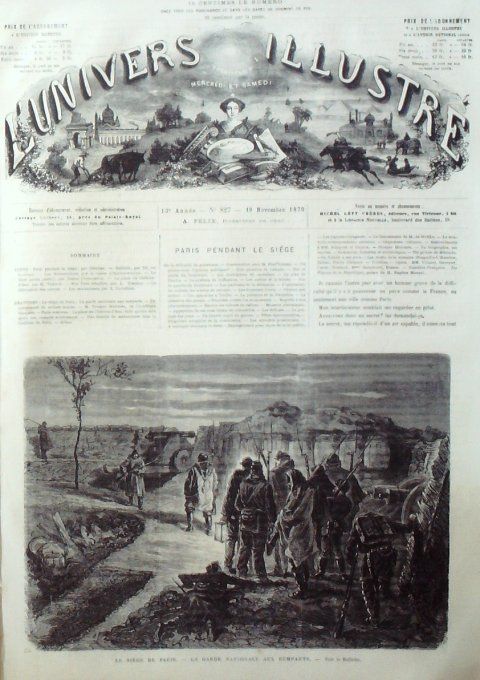 L'Univers illustré 1870 # 827 Paris Château d'eau Prosper Mérimée Siège de Paris