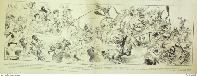 La Caricature 1885 n°272 Mémoires d'une reine des blanchisseuses Robida Boeuf Gras