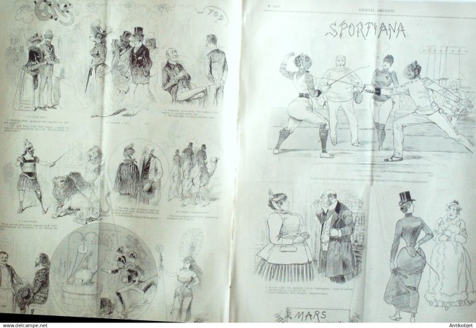 Le Journal Amusant 1891 n°1807 Joies de l'adultère aventures du Toulousain Baladou fluxion