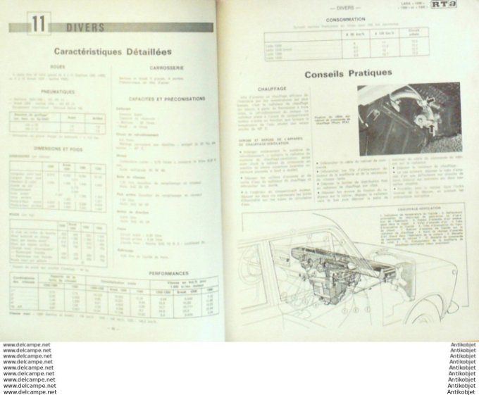 Revue Technique Automobile Simca 1000 Lada 1200 1300 1500  #360