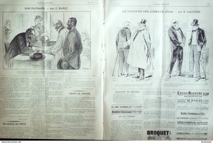 Le Journal Amusant 1891 n°1797 Un chien dans un jeu de quilles Carnaval animaux gras