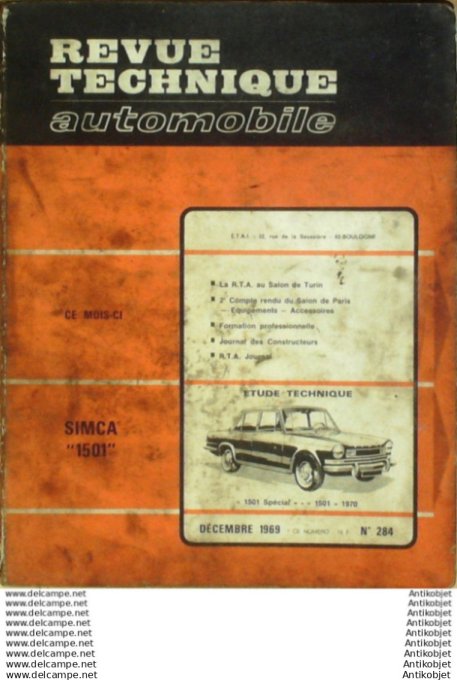 R.T Automobile Simca 1501   # 284