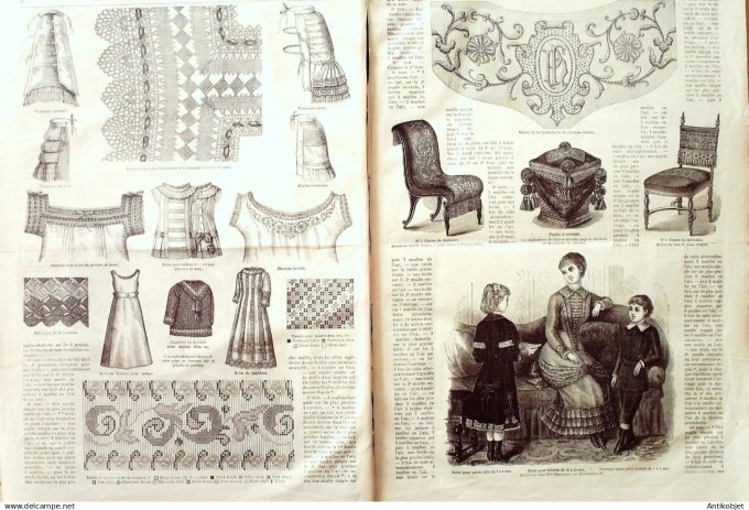 La Mode illustrée journal + gravure associée 1882 #  1