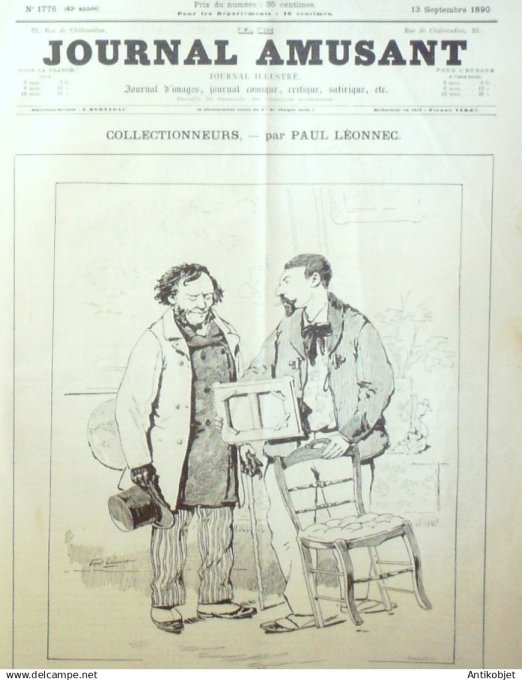 Le Journal Amusant 1890 n°1776 Collectionneurs chasse ¨à  l'ours statuettes de Nemrods