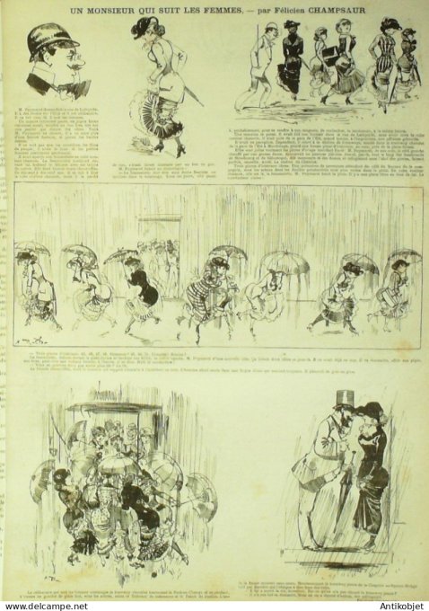 La Caricature 1881 n°  95 Exposition d'électricité Draner Champsaur les amoureux Loys