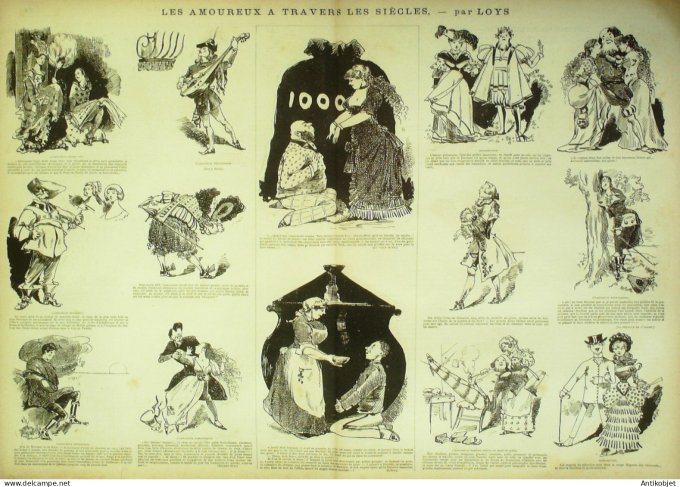 La Caricature 1881 n°  95 Exposition d'électricité Draner Champsaur les amoureux Loys