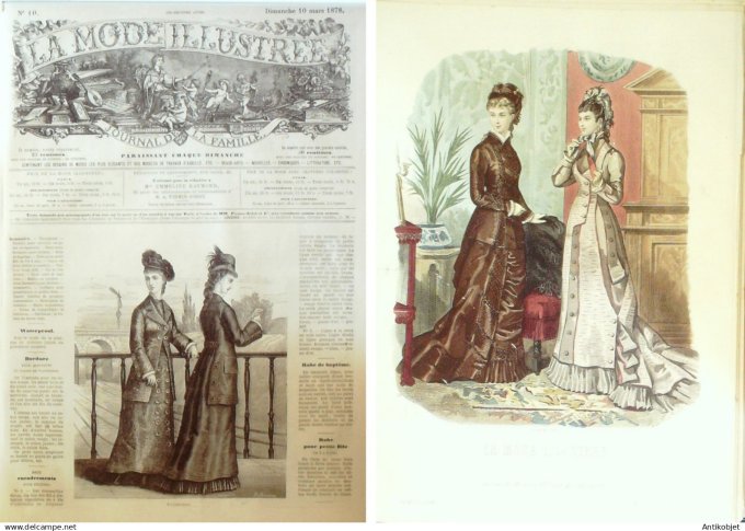 La Mode illustrée journal + gravure associée 1878 # 10