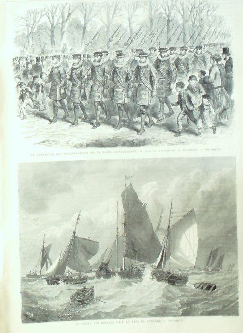 L'Univers illustré 1871 # 842 Cancale (35) Bordeaux (33) Angleterre compagnie des Hallebardiers