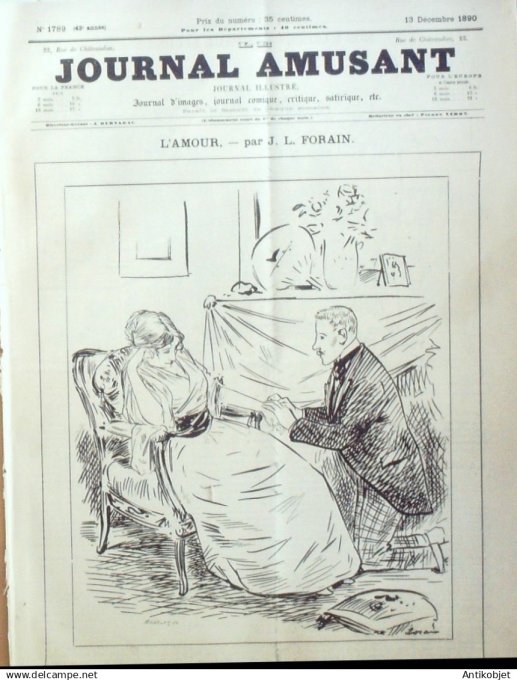 Le Journal Amusant 1890 n°1789 L'amour nos bons larbins physiologies parisiennes