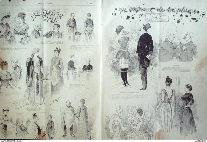 Le Journal Amusant 1890 n°1789 L'amour nos bons larbins physiologies parisiennes