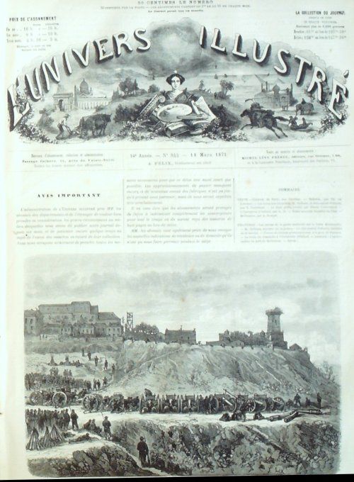 L'Univers illustré 1871 # 844 Australie Melbourne Puteaux (92) Butte Montmartre