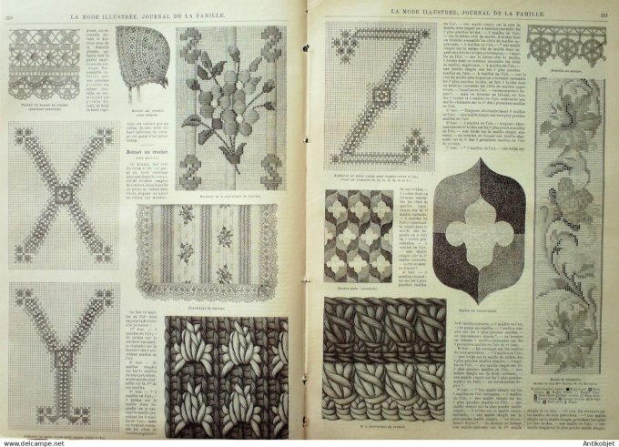 La Mode illustrée journal + gravure associée 1890 # 32