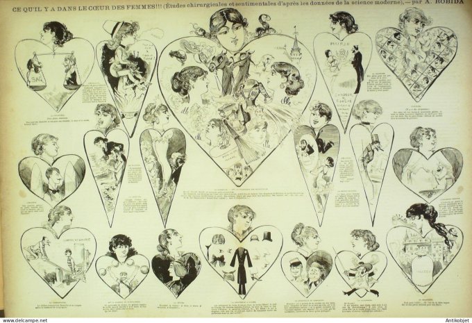 La Caricature 1881 n°  69 Dans le coeur des femmes Robida Bach Trock