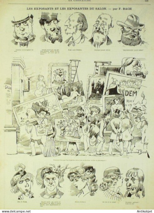 La Caricature 1881 n°  69 Dans le coeur des femmes Robida Bach Trock