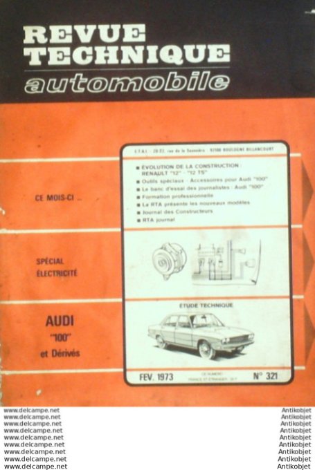 R.T Automobile Audi 100 Renault 12   # 321